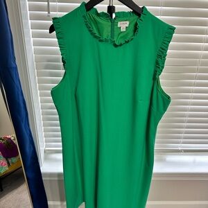 J. Crew Vibrant Green Ruffle Mini Dress